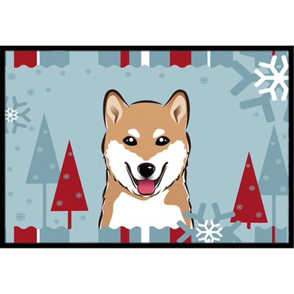 Carolines Treasures Winter Holiday Shiba Inu Indoor and Outdoor Mat- 24 x 36 in. BB1721JMAT - main